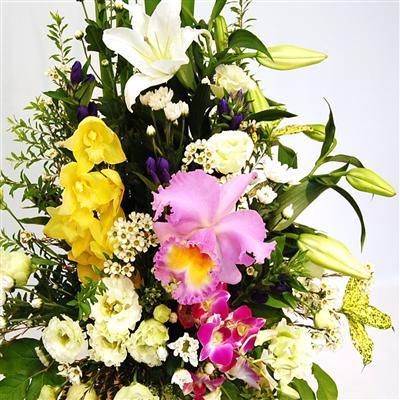 供花 アレンジ洋花 白・黄系