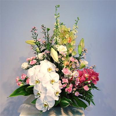 供花 アレンジ洋花 白・黄系